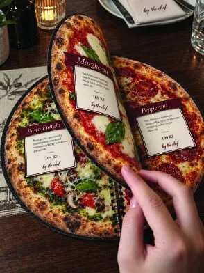 By The Chef pizza-shaped menu